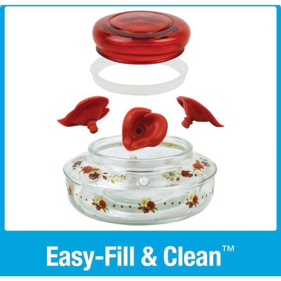Hummingbird Feeder Decorative Glass Top-Fill - Picture 4 of 6